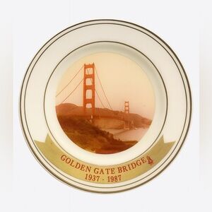 Vintage Golden Gate Bridge 50th Anniversary Collector Plate 1937-1987